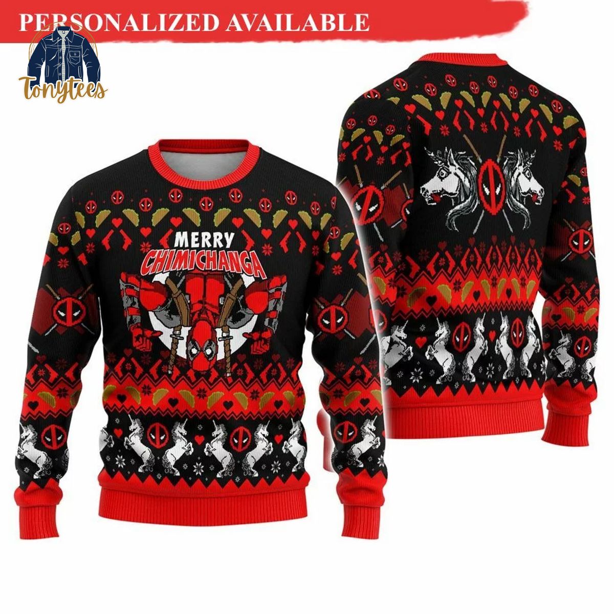 Deadpool Merry Chimichanga Ugly Christmas Sweater