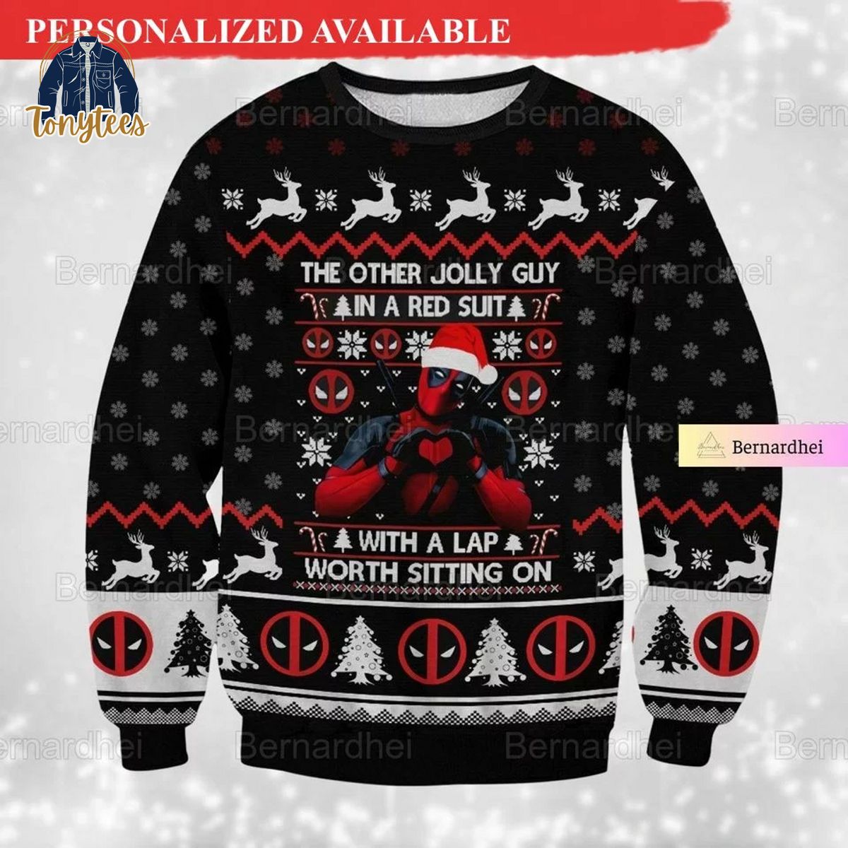 Deadpool The Other Jolly Guy In A Red Suit Ugly Christmas Sweater