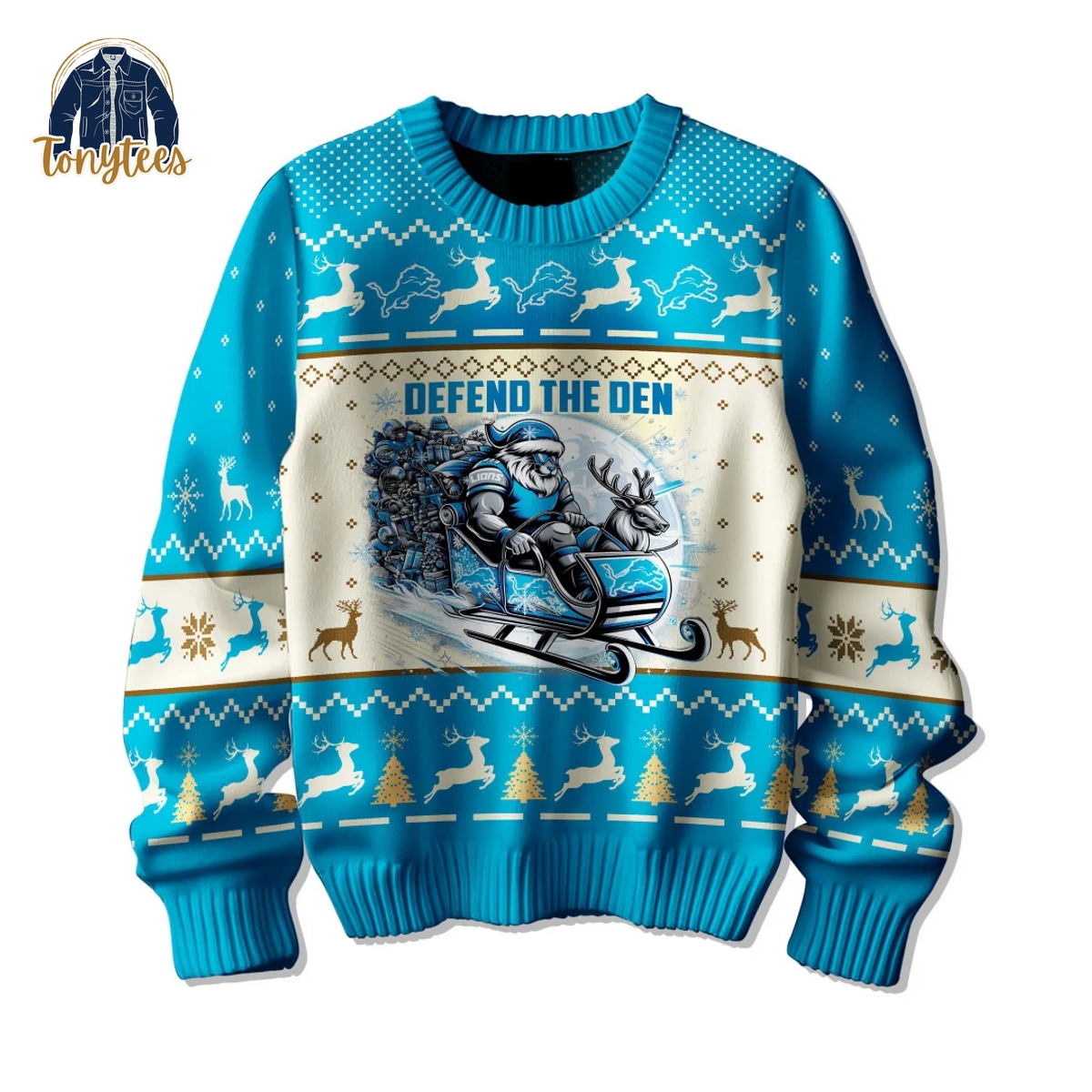 Detroit Lions Defend The Den Ugly Christmas Sweater