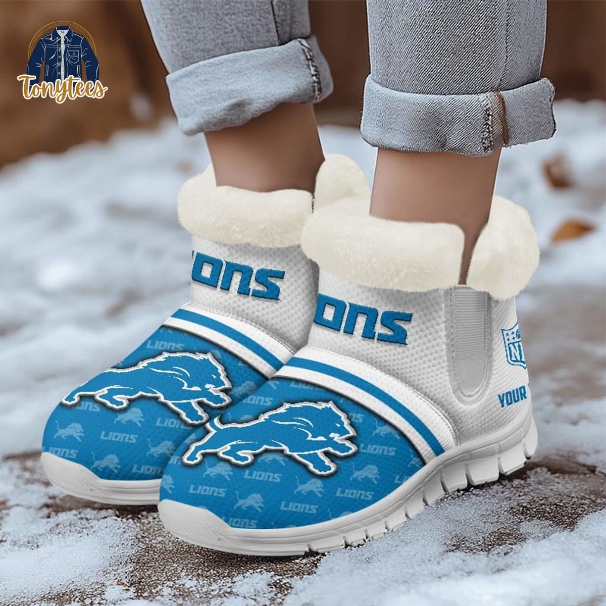 Detroit Lions NFL Personalized Snow Boots