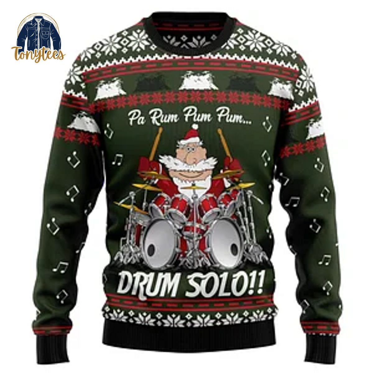 Drum Solo Pa Rum Pum Pum Ugly Christmas Sweater