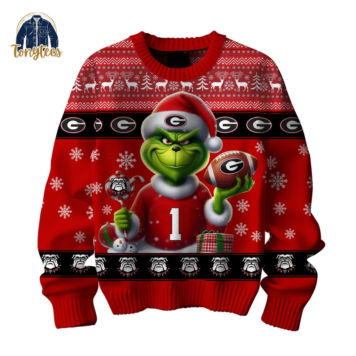 Grinch Georgia Bulldogs Go Dawgs Ugly Christmas Sweater