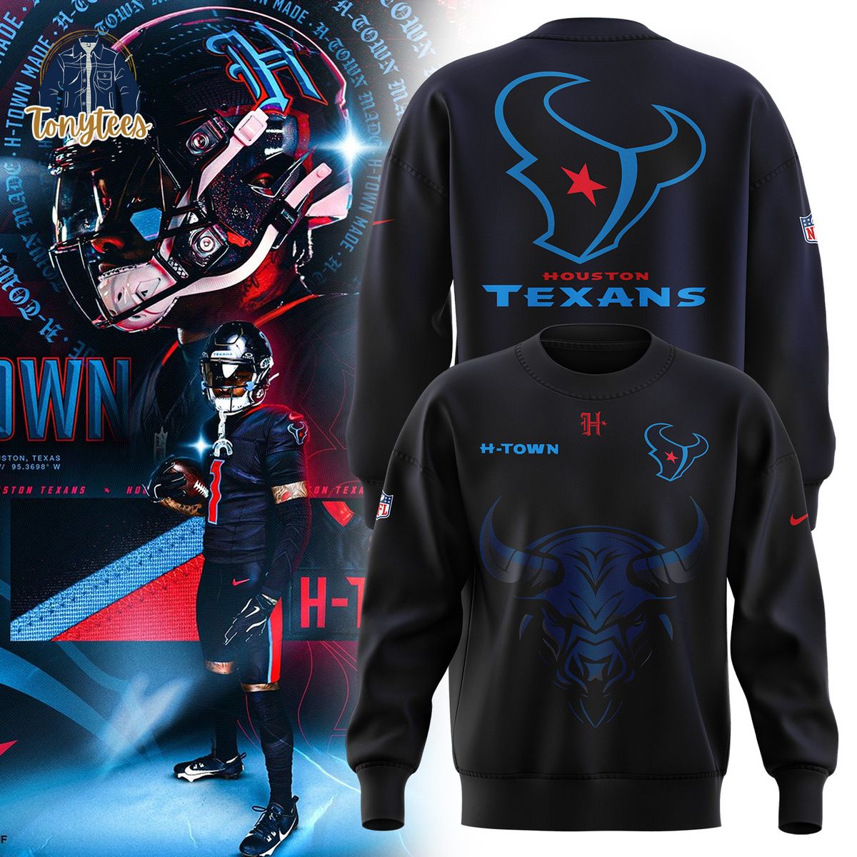 Houston Texans H Town Blue Sweatshirt