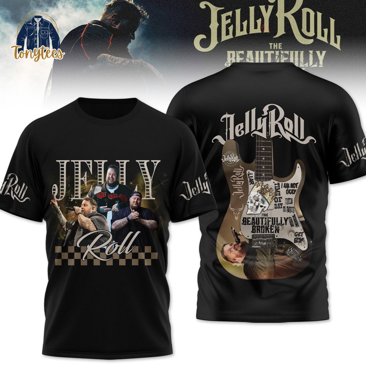 Jelly Roll Beautifully Broken Tour 2024 3d Shirt