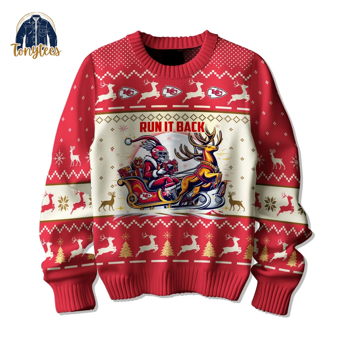 Kansas City Chiefs Run It Back Ugly Christmas Sweater