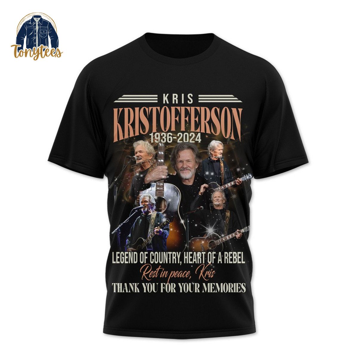 Kris Kristofferson Legend of Country Heart of a Rebel 3d Shirt