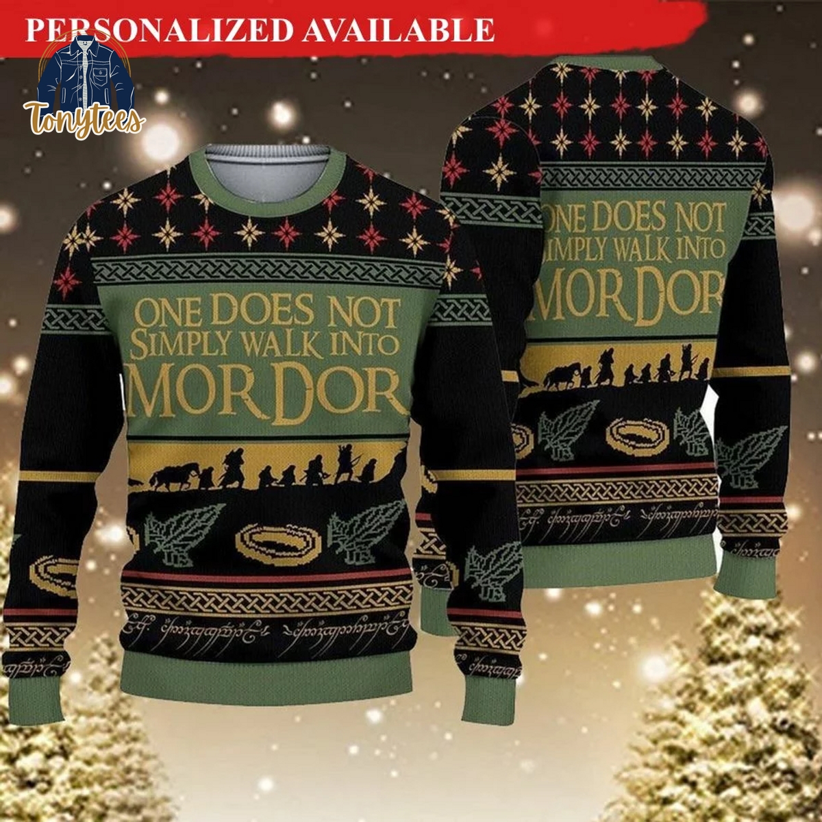 Lord Of The Ring One Does Not Simply Walk Into Mordor Ugly Christmas Sweater