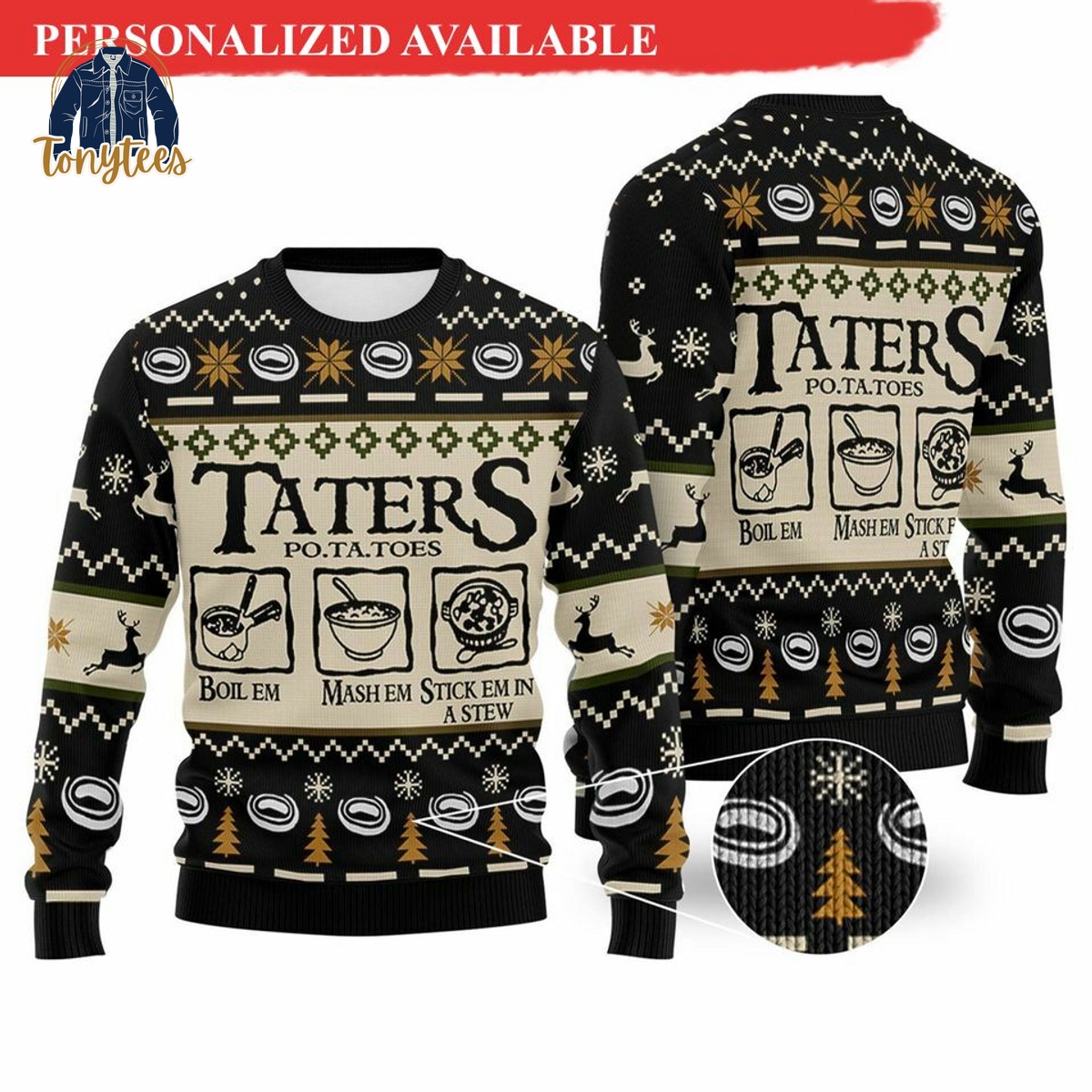 Lord Of The Ring Taters Potatoes Ugly Christmas Sweater