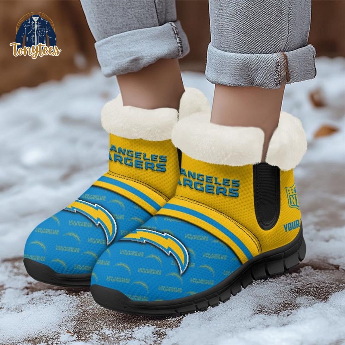 Los Angeles Chargers NFL Personalized Snow Boots