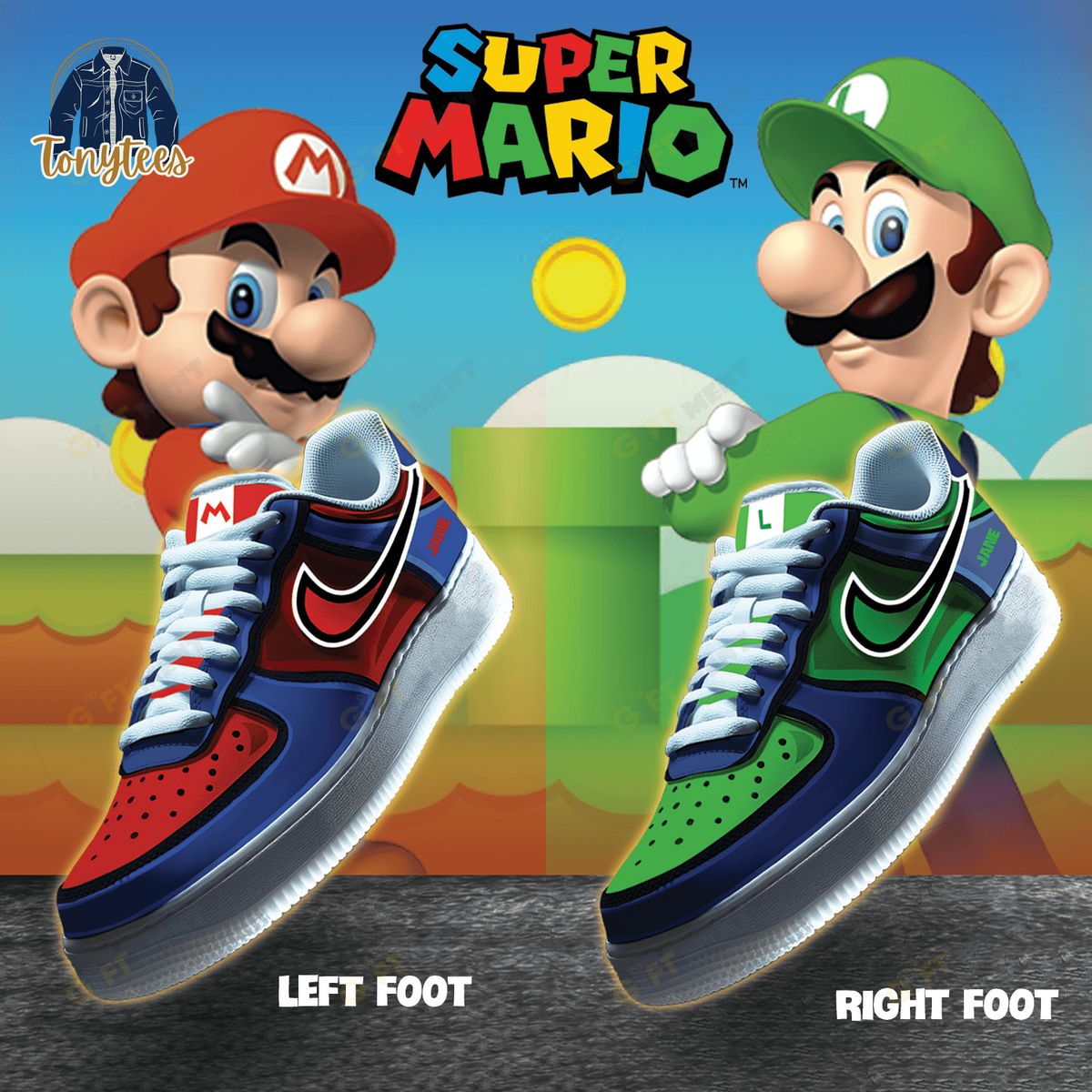 Mario x Luigi Personalized Air Force 1 Sneaker