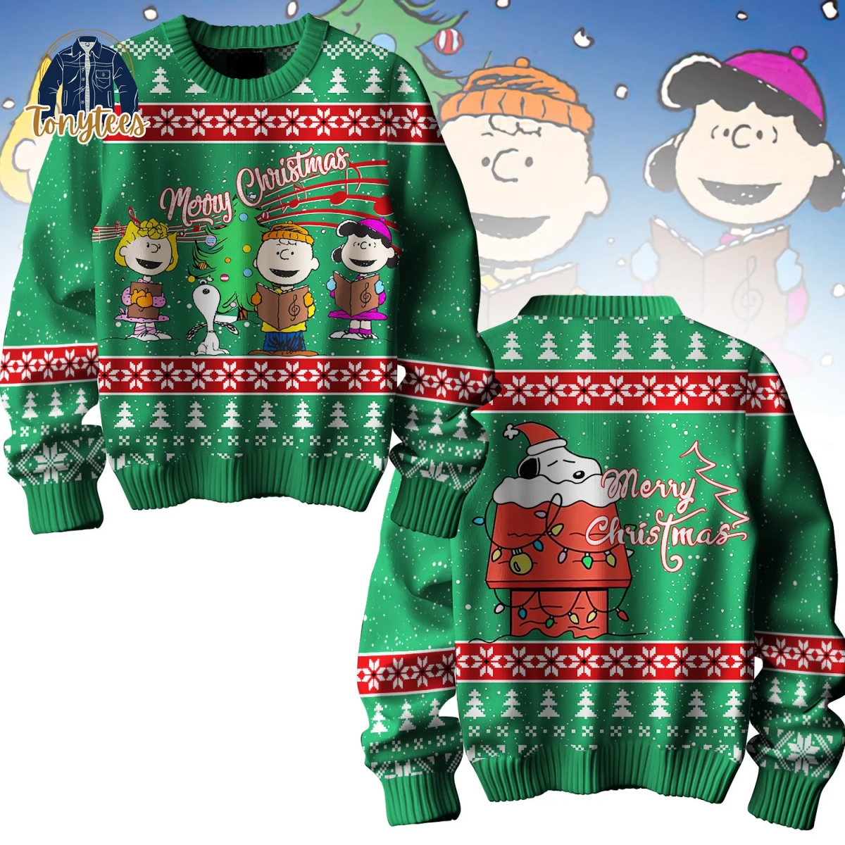 Merry Christmas Charlie Brown and Snoopy Ugly Christmas Sweater