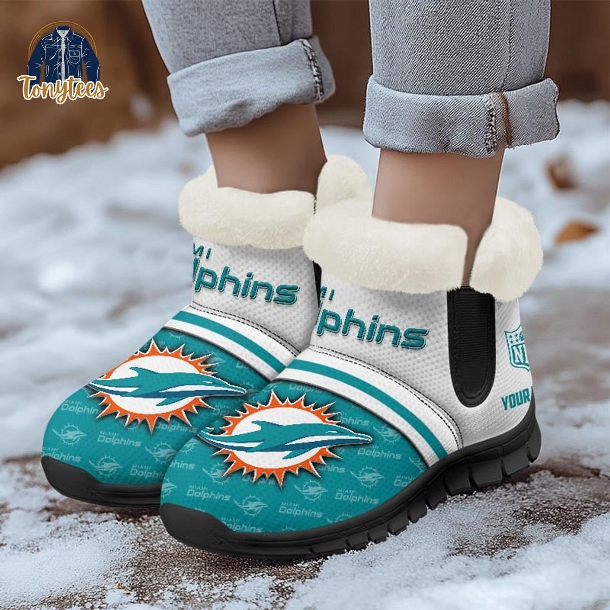 Miami Dolphins NFL Personalized Snow Boots