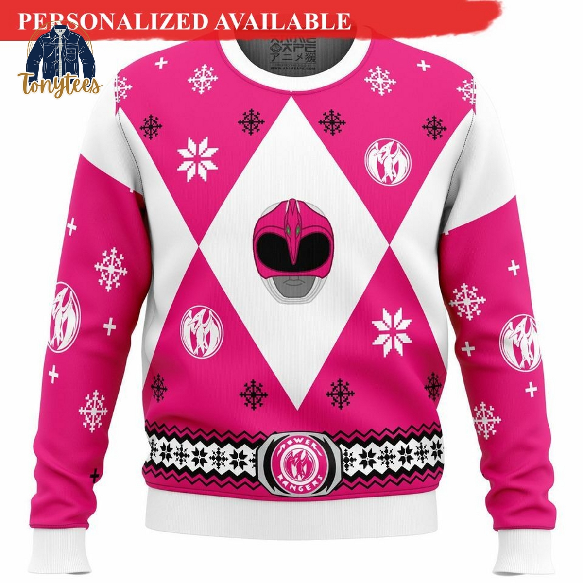 Mighty Morphin Power Ranger Kimberly Hart Ugly Christmas Sweater