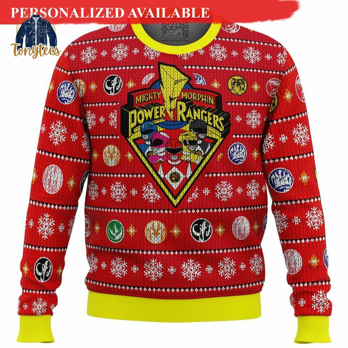 Mighty Morphin Power Ranger Ugly Christmas Sweater