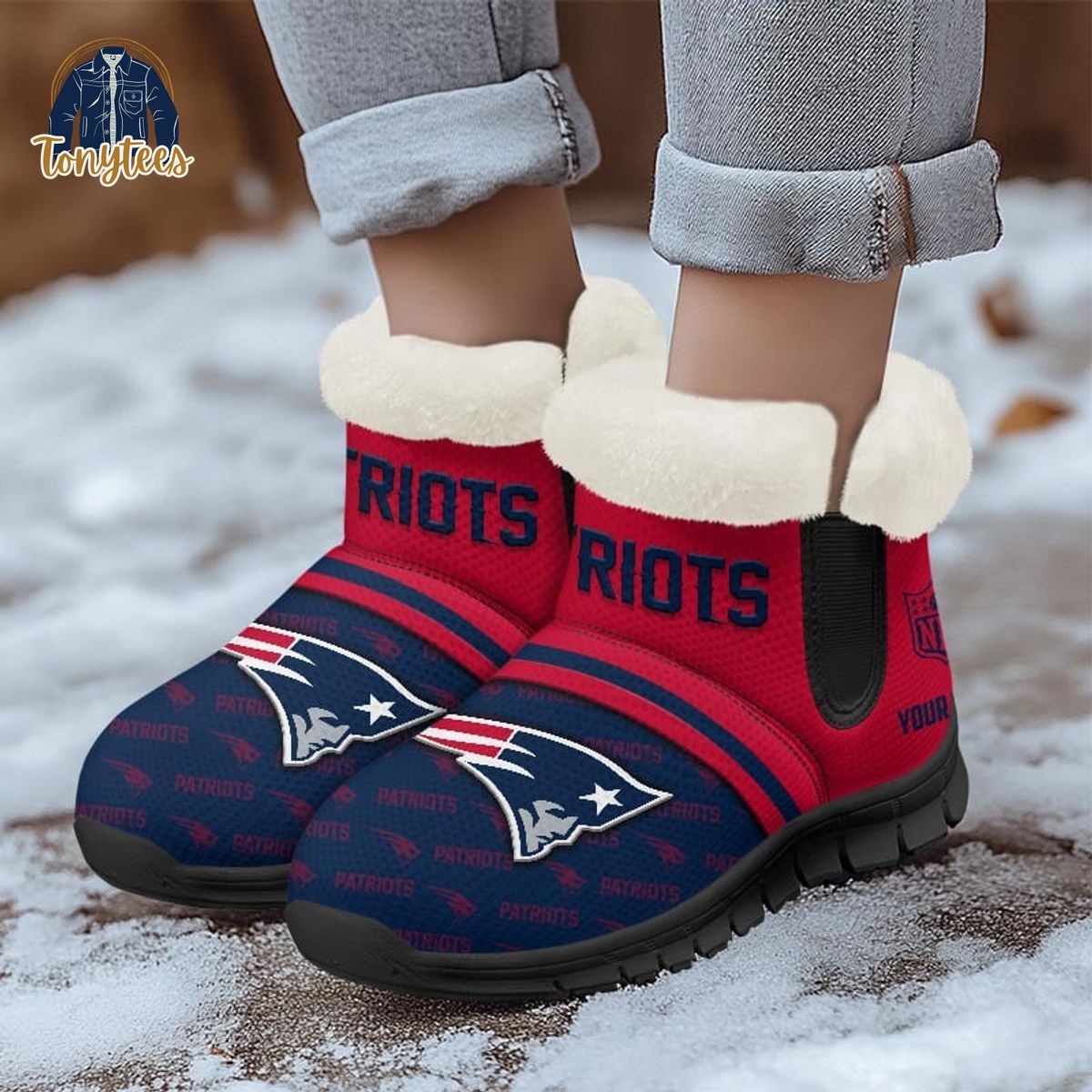 New England Patriots NFL Personalized Snow Boots