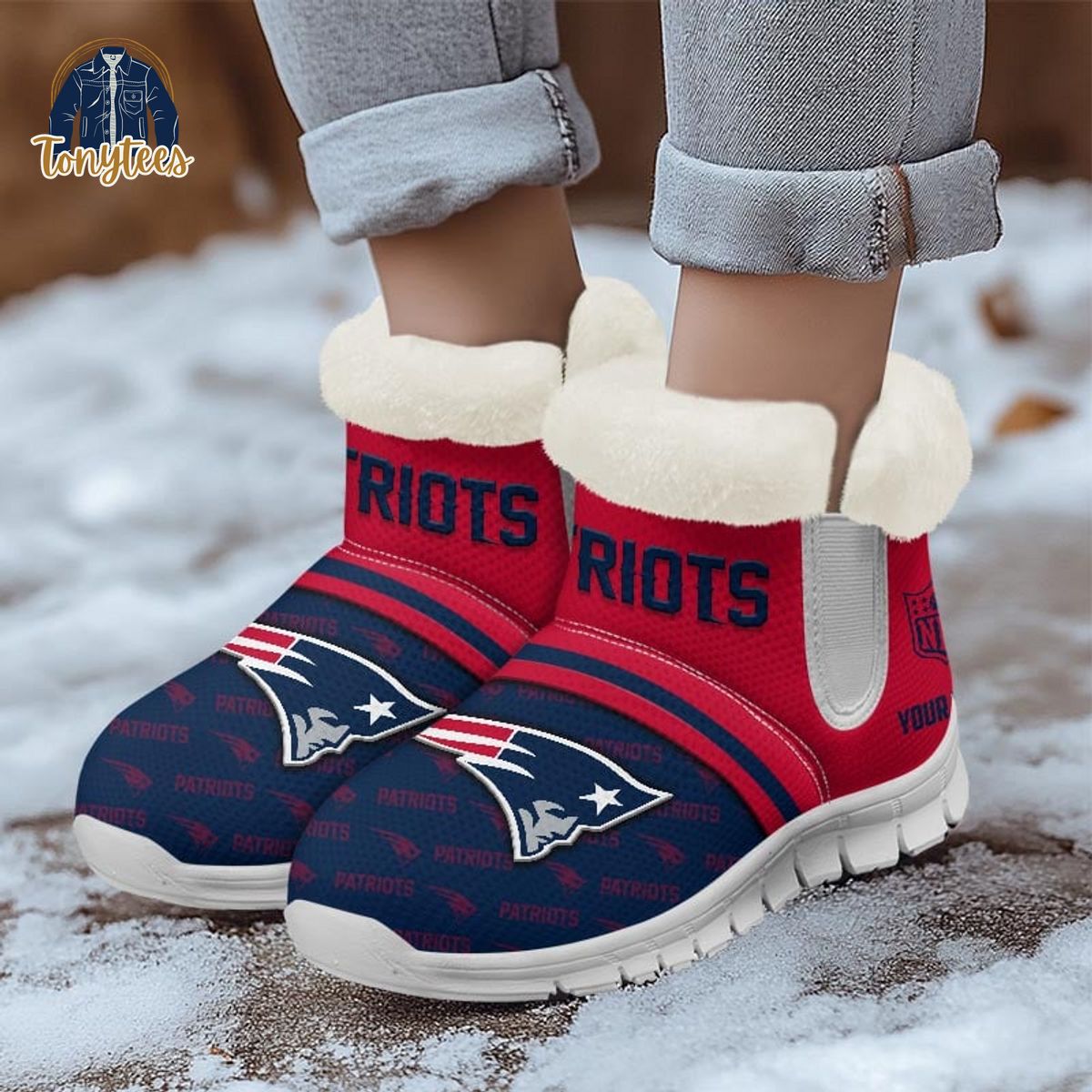 New England Patriots NFL Personalized Snow Boots