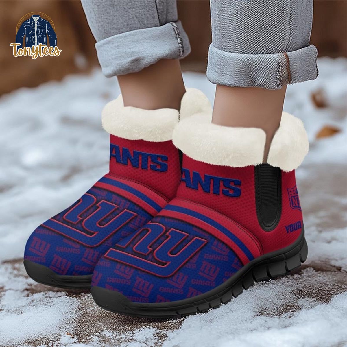 New York Giants NFL Personalized Snow Boots