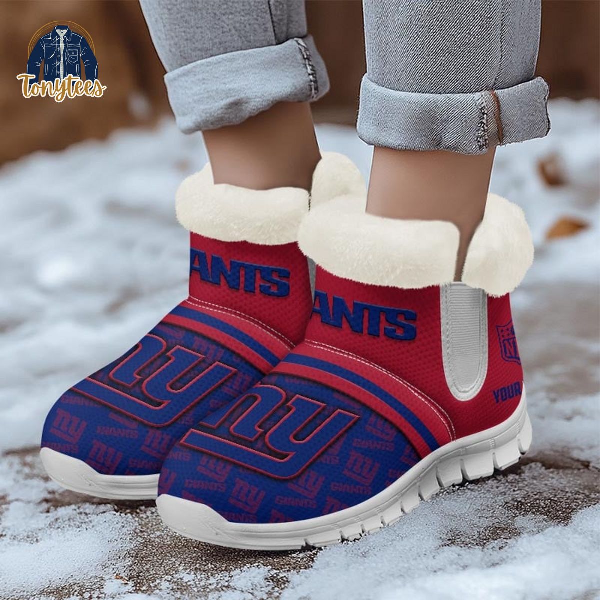 New York Giants NFL Personalized Snow Boots