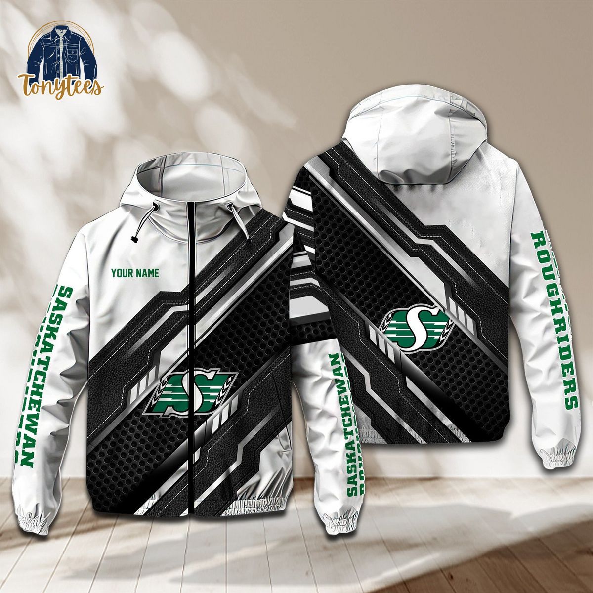 Saskatchewan Roughriders CFL Personalized Rush Waterproof Jacket