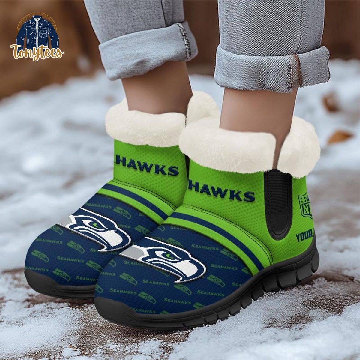 Seattle Seahawks Personalized Snow Boots