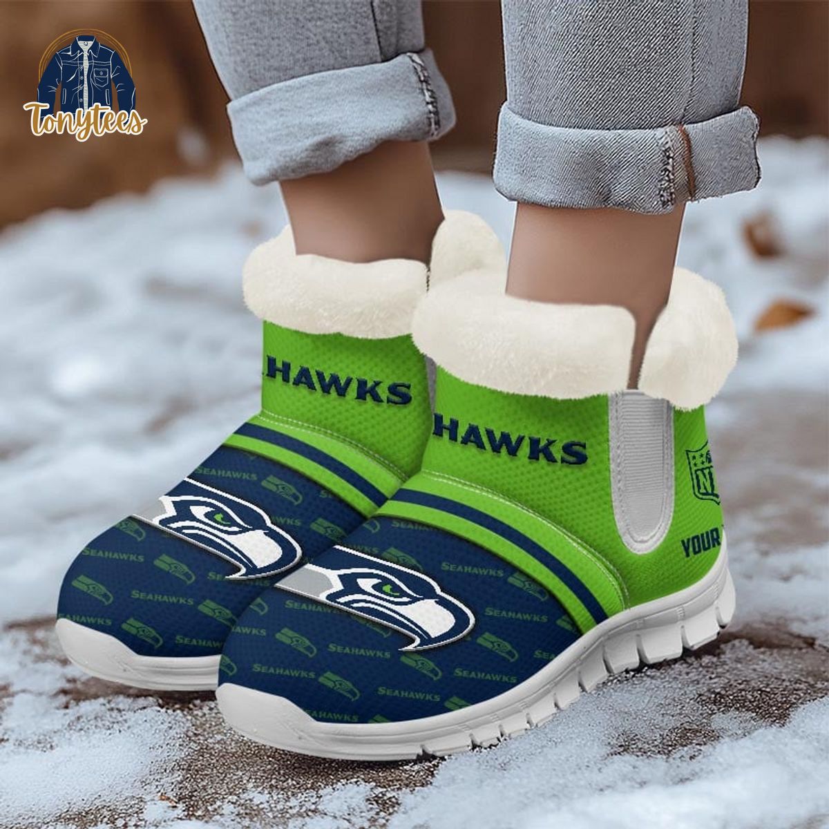 Seattle Seahawks Personalized Snow Boots