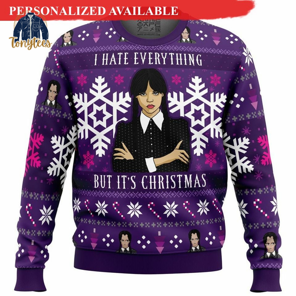 Wednesday I Hate Everything But it’s Christmas Ugly Christmas Sweater