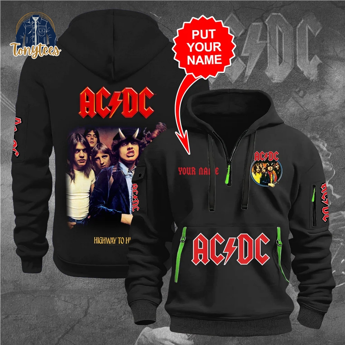 AC/DC Highway to Hell Personalized Half Zip Hoodie