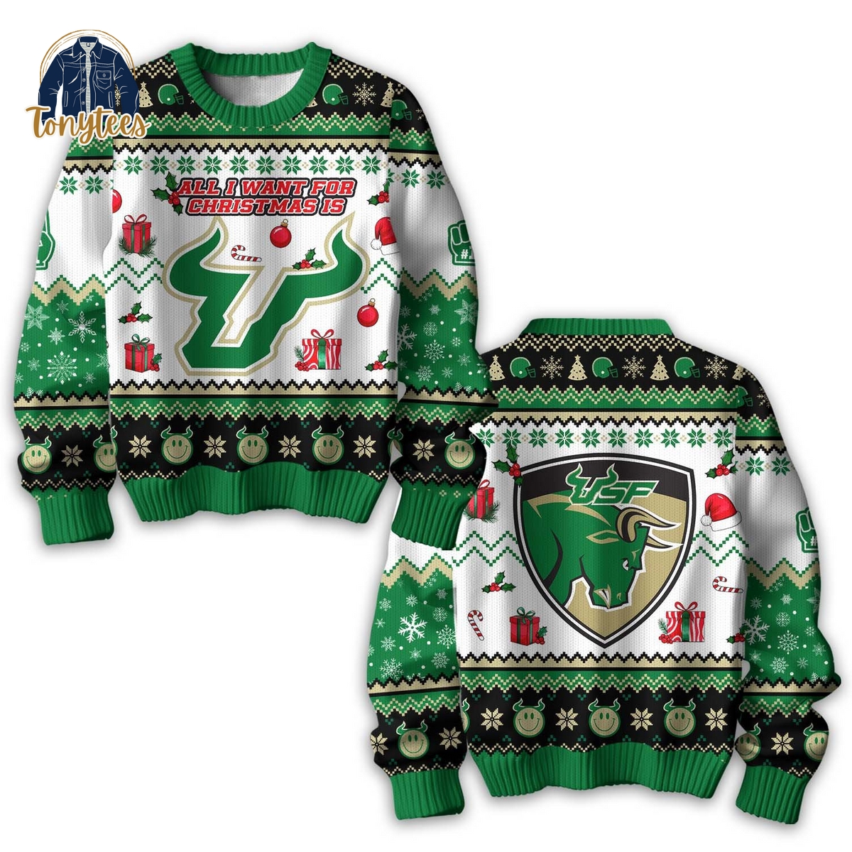 All I Want For Christmas Is South Florida Bulls Ugly Christmas Sweater