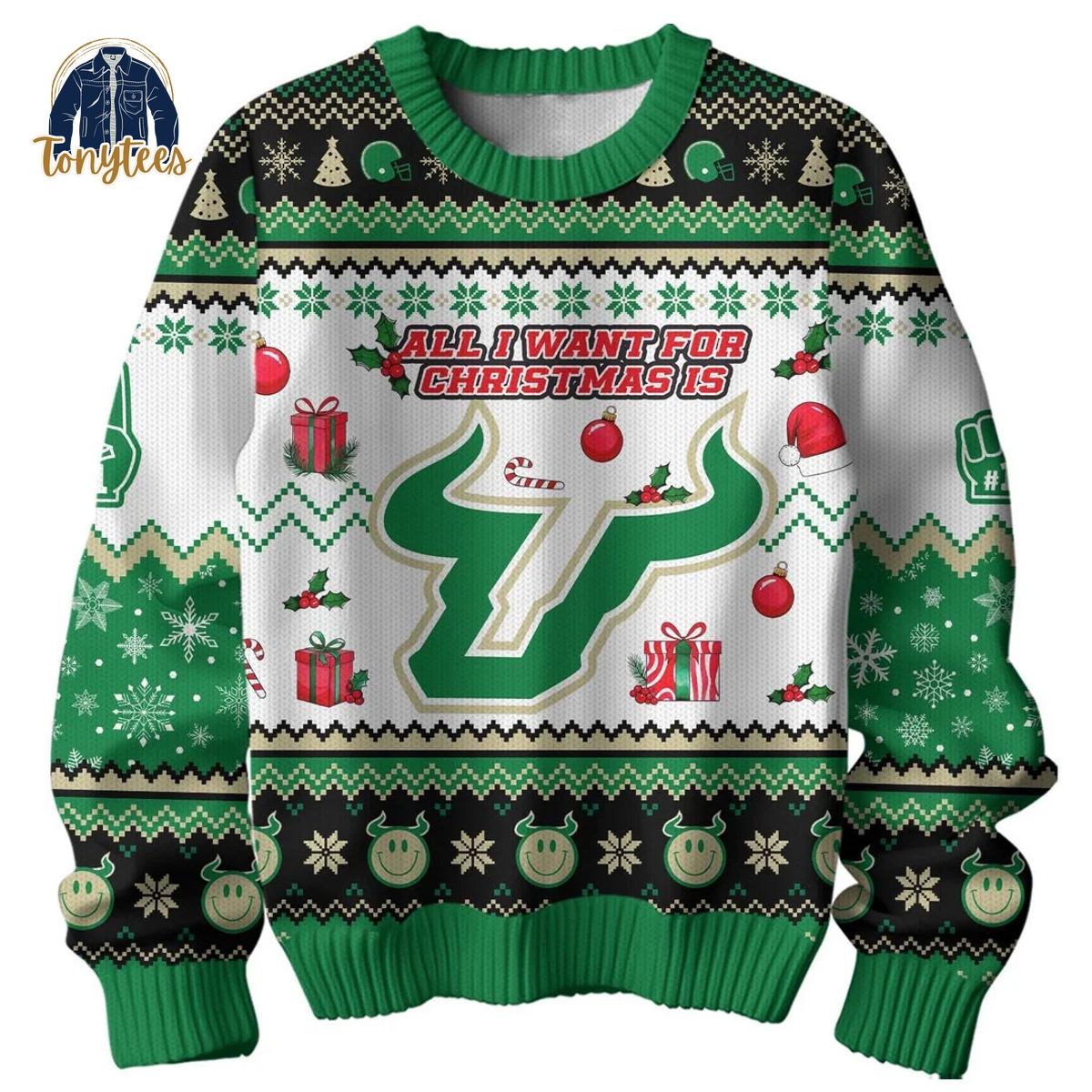 All I Want For Christmas Is South Florida Bulls Ugly Christmas Sweater