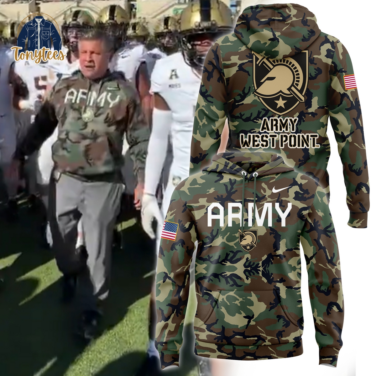 Army Black Knights Army West Point Camo Hoodie