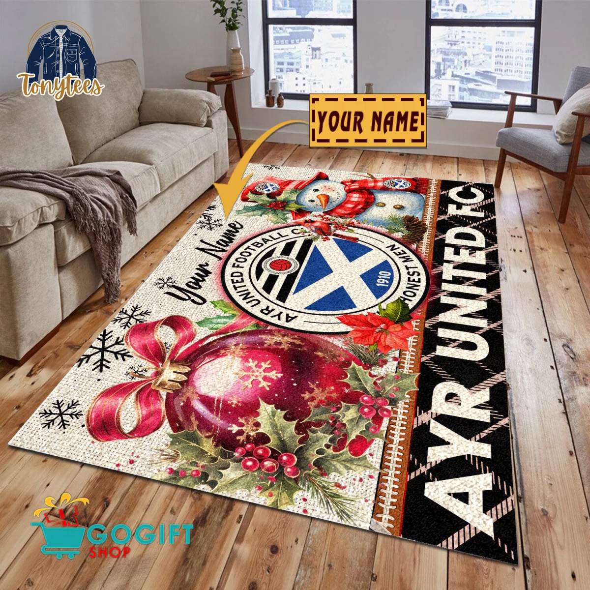 Ayr United F.C. SPFL 2024 Personalized Rug Carpet