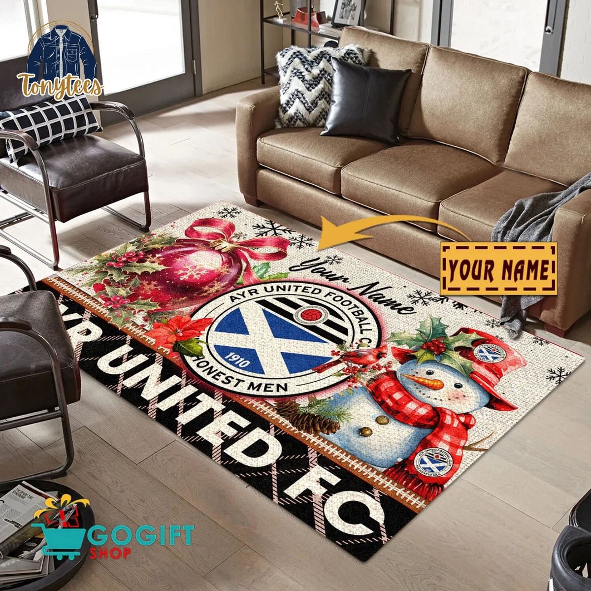 Ayr United F.C. SPFL 2024 Personalized Rug Carpet