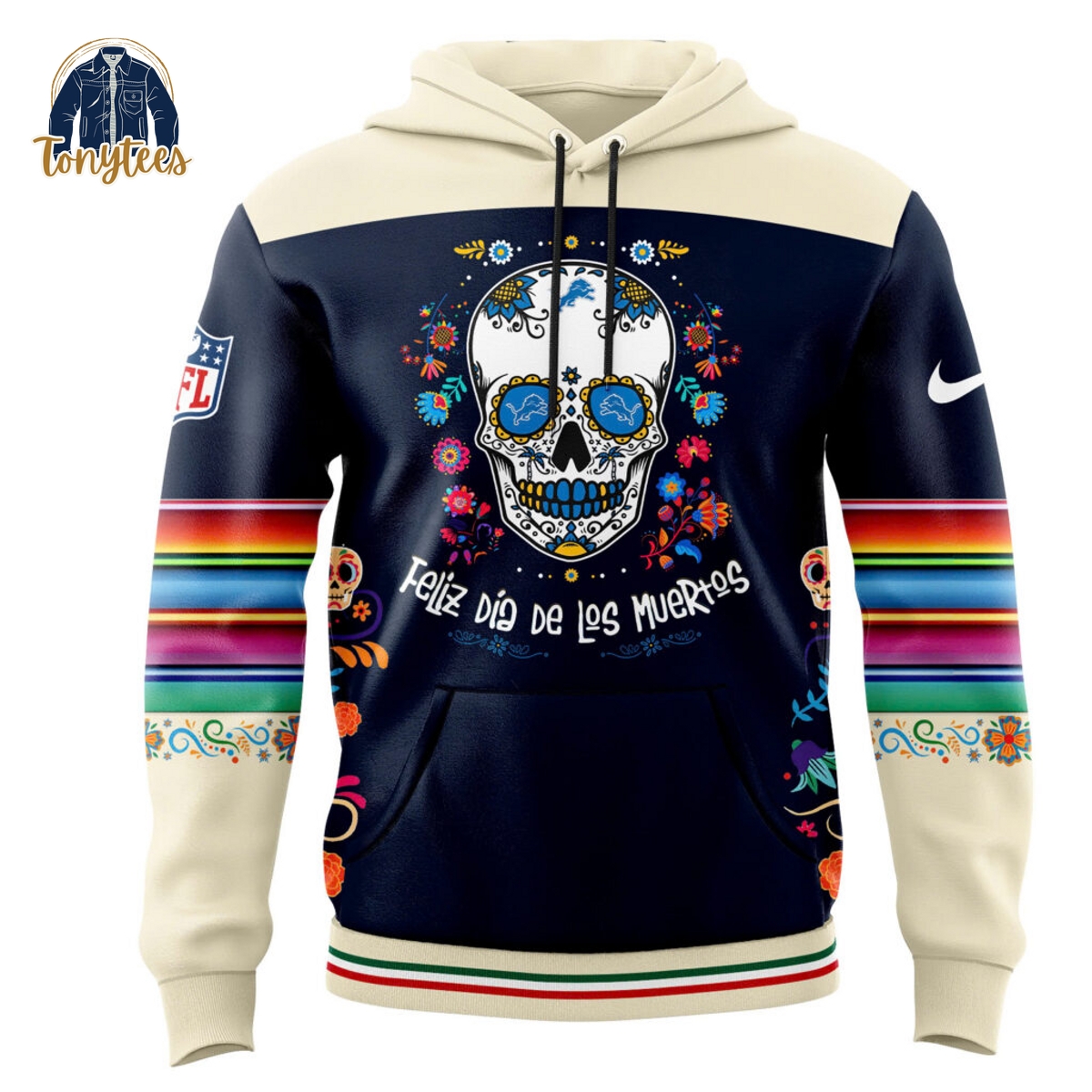 Detroit Lions Dia De Los Muertos 2024 Hoodie