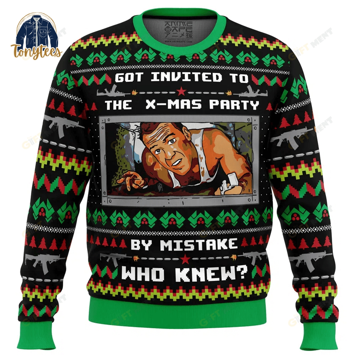 Got Invited to a Christmas Party Die Hard Ugly Christmas Sweater