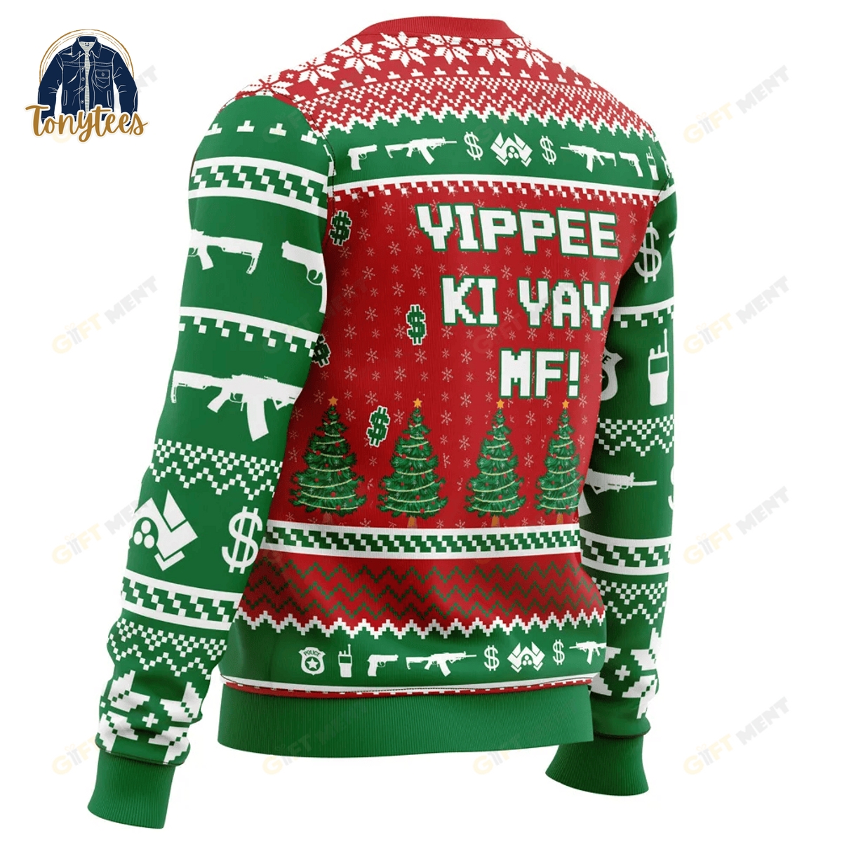 Hans Gruber Fall From Nakatomi Plaza Die Hard Ugly Christmas Sweater