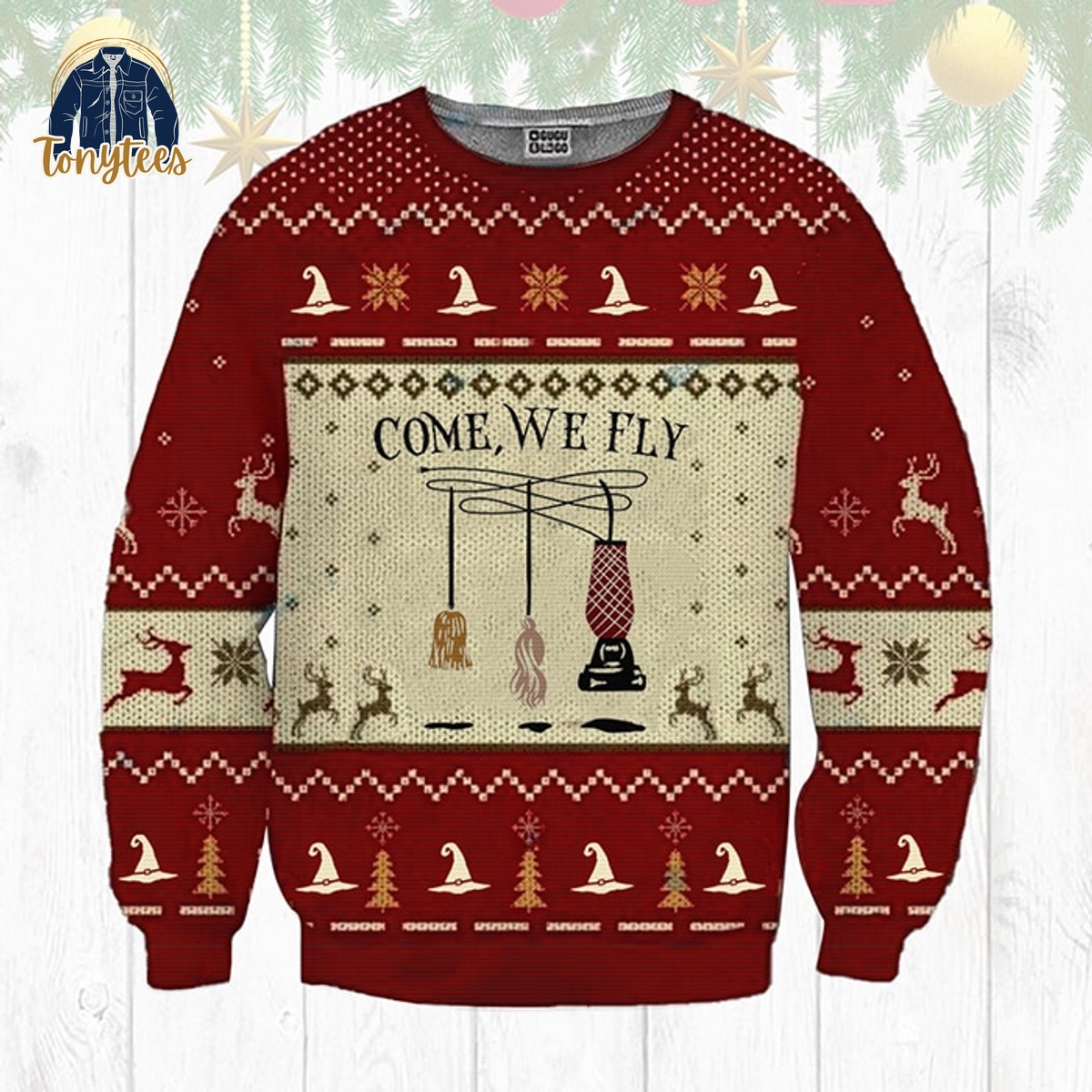 Hocus Pocus Come We Fly Ugly Christmas Sweater