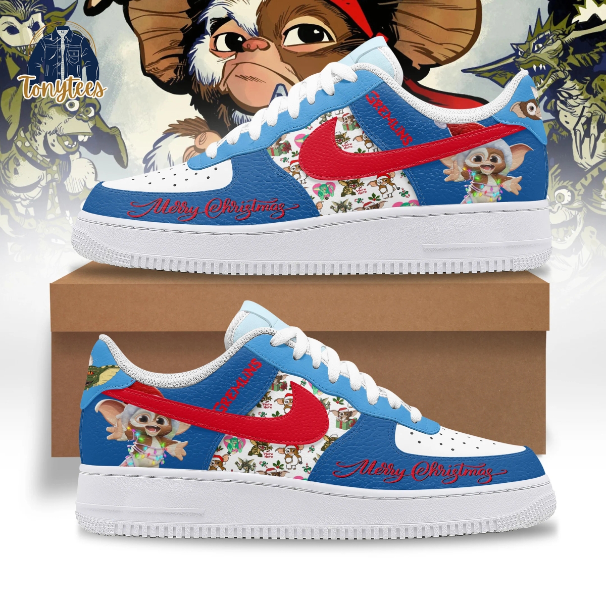 Merry Christmas Gremlins Air Force 1 Sneaker