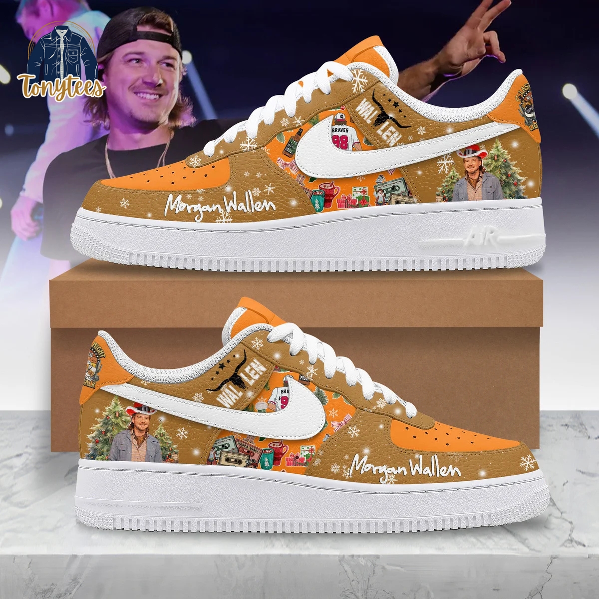 Merry Christmas Morgan Wallen Air Force 1 Sneaker