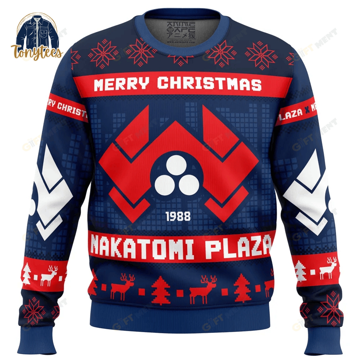 Merry Christmas Nakatomi Plaza Die Hard Ugly Christmas Sweater