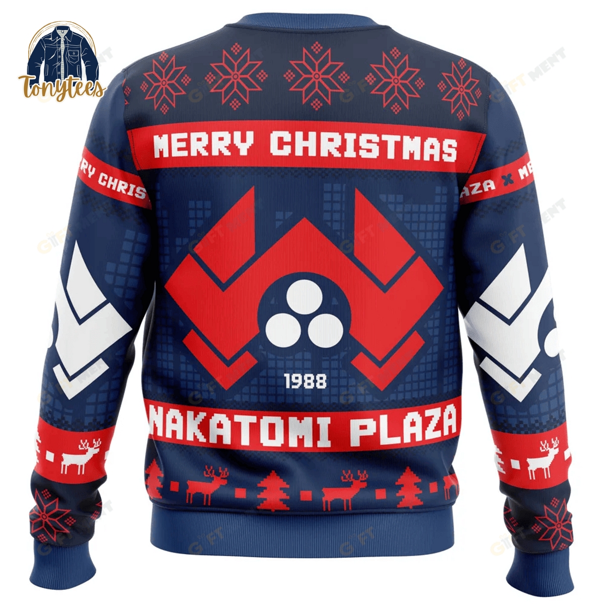 Merry Christmas Nakatomi Plaza Die Hard Ugly Christmas Sweater