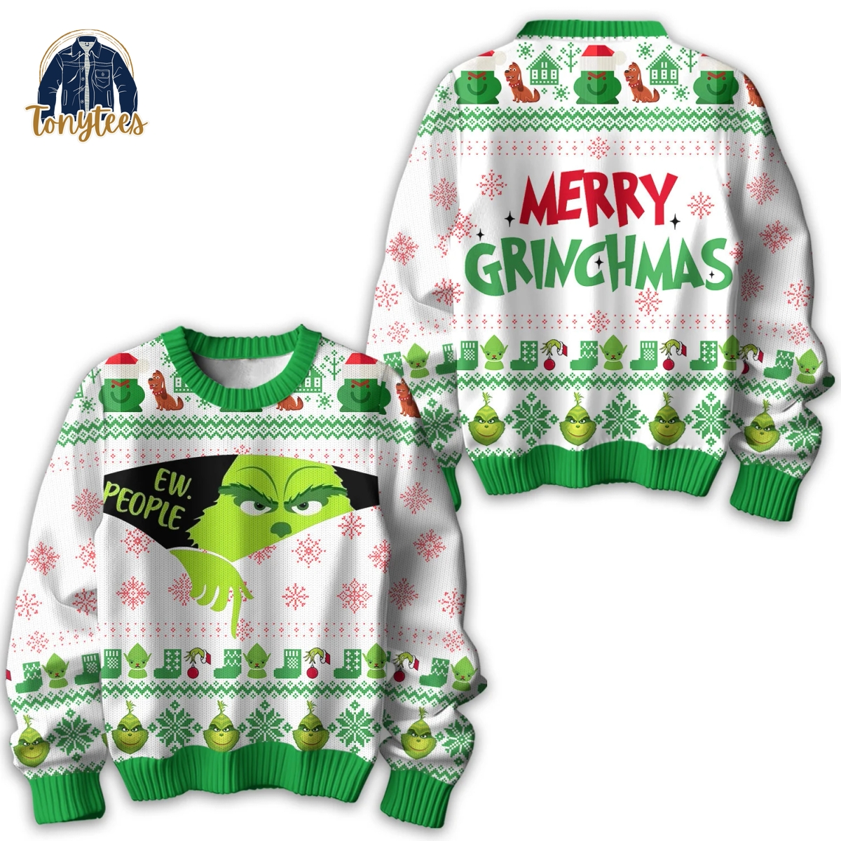 Merry Grinchmas Ew People Ugly Christmas Sweater