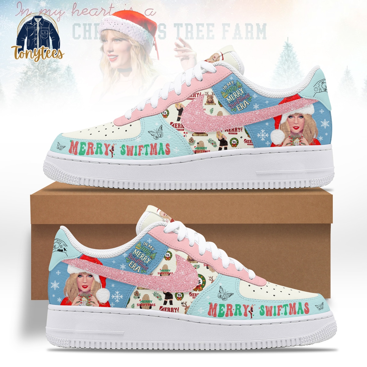 Merry Swiftmas Taylor Swift The Eras Tour Air Force 1 Sneaker