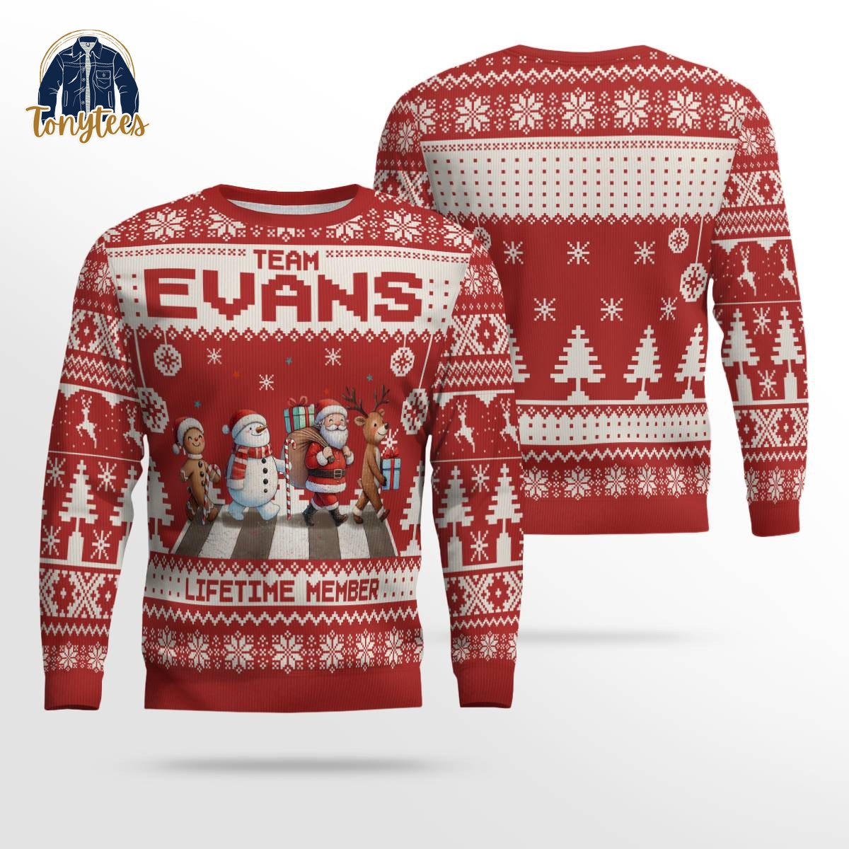 Team Evans Lifetime Member Ugly Christmas Sweater