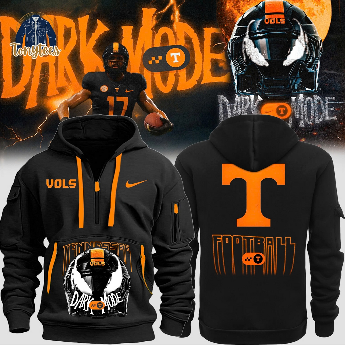 Tennessee Volunteers Dark Mode 2024 Half Zip Hoodie