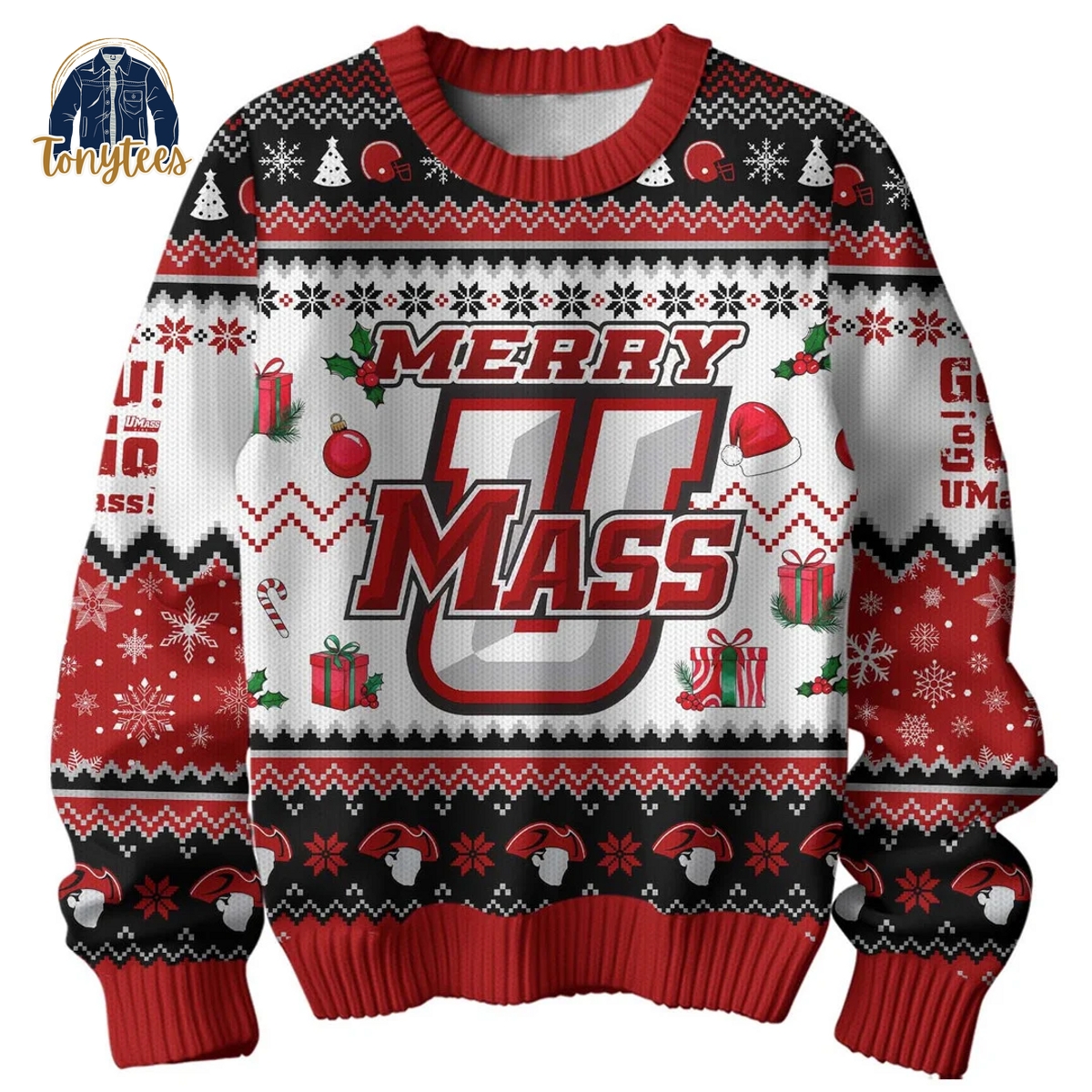 UMass Minutemen Merry Umass Ugly Christmas Sweater