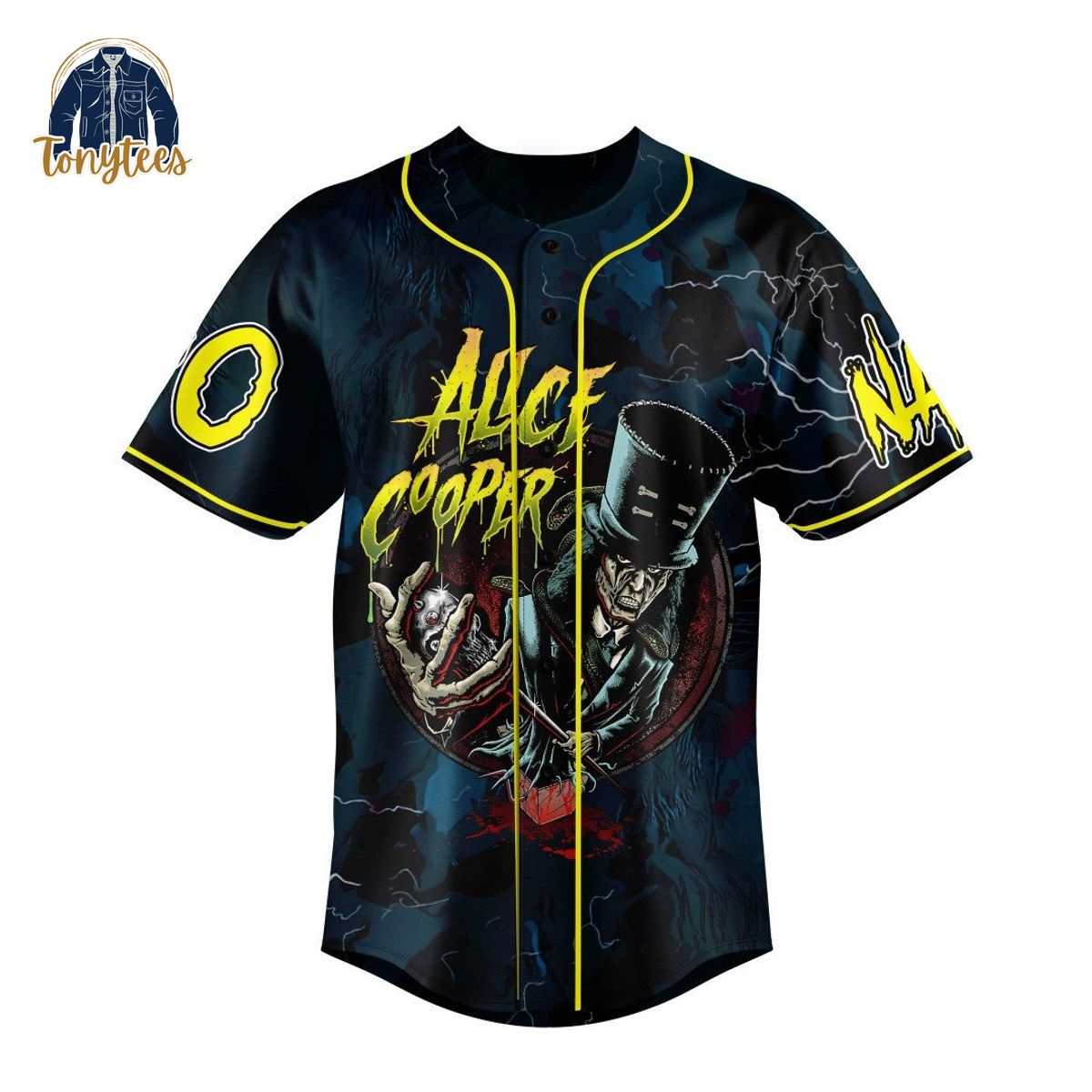Alice Cooper too close for comfort custome name baseball jersey