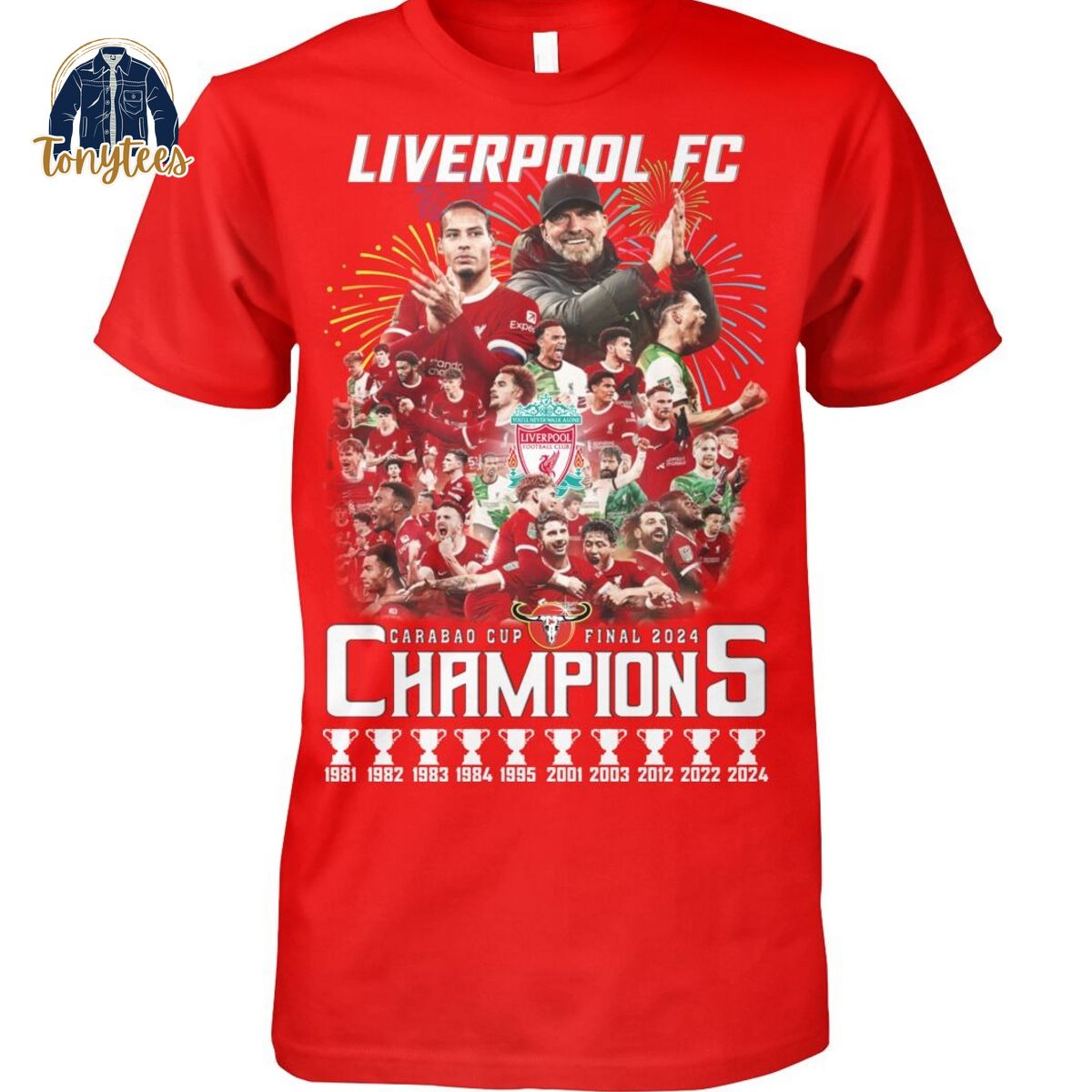 Liverpool FC Carbao Cup Final 2024 Champions 2d T Shirt