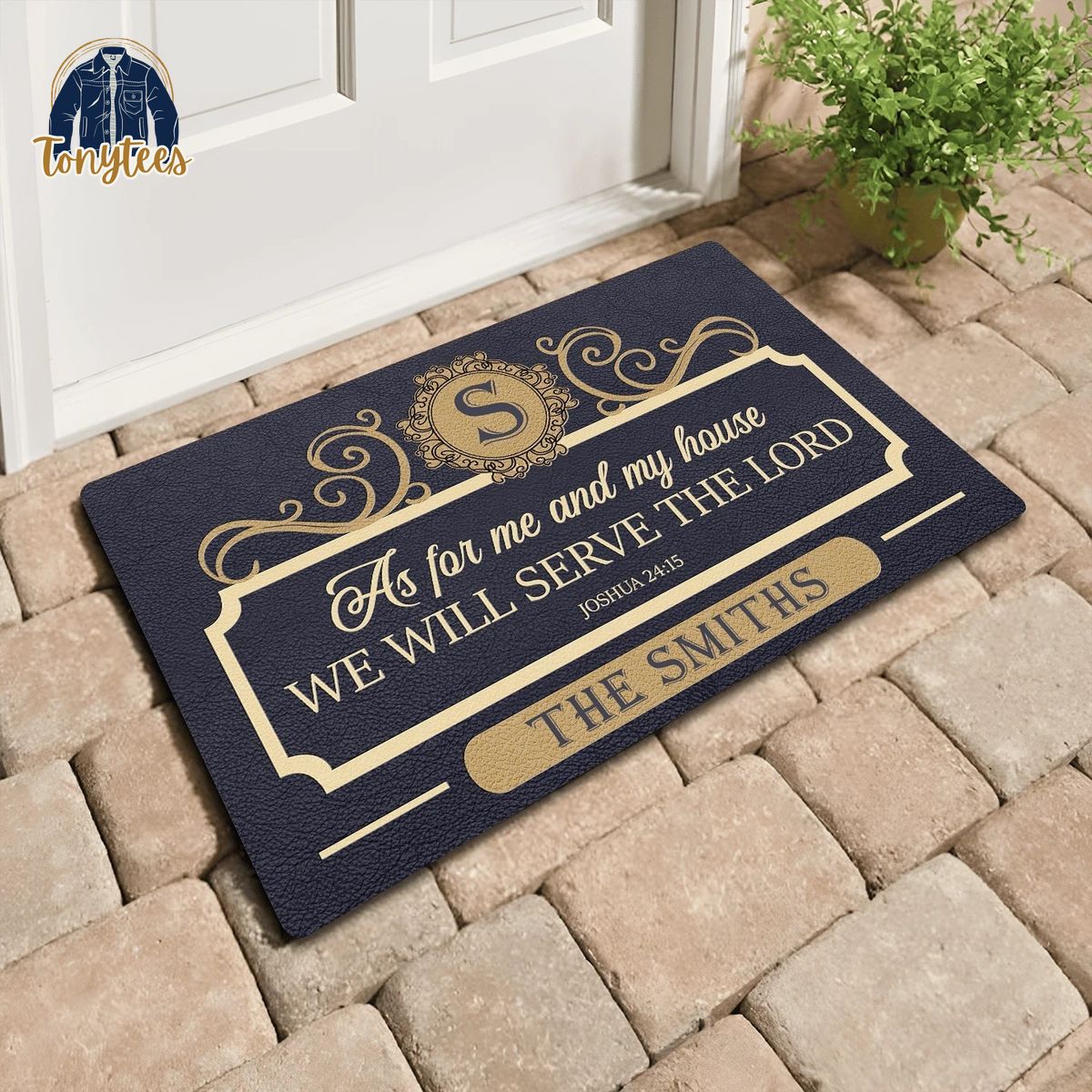 As for me and my house we will serve the lord custom name doormat