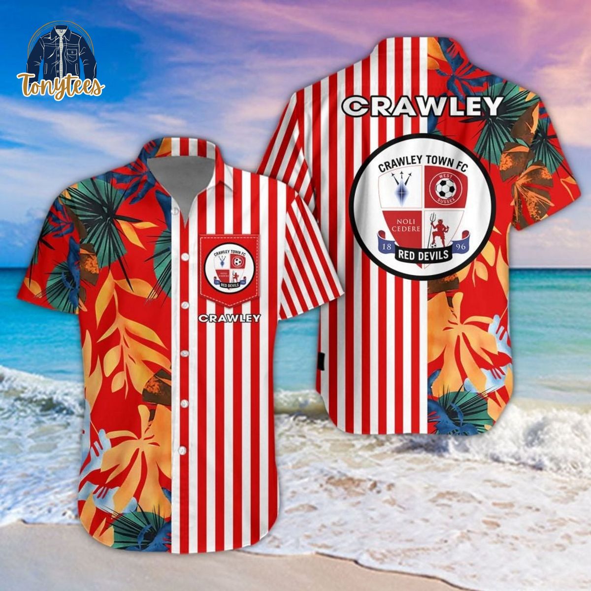 Crawley Town Tropical Summer Hawaiian Shirt