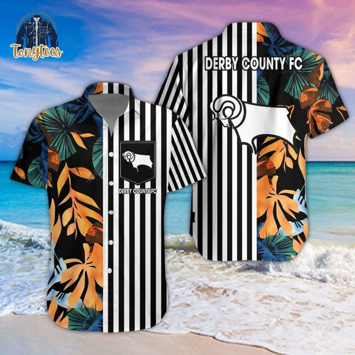 Derby County Tropical Summer Hawaiian Shirt